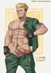 1boy abs balls bara big_arms big_balls big_legs big_pecs big_penis cocky cum_drip fat_cock human lt_surge male_only military muscular muscular_arms muscular_legs muscular_male muscular_pecs nintendo penis_out pokemon solo solo_male tough_guy uncensored uncircumcised uncut veiny veiny_penis wererdraws