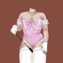 corset dominant_female dominatrix faceless_female headless starchild_jojo thighhighs whip white_gloves