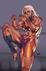 1girls abs big_breasts bowalia breasts cleavage female female_only large_breasts muscles muscular muscular_female solo