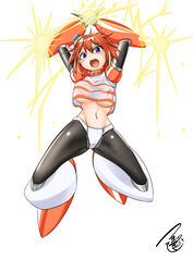 1girls blush breasts capcom mega_man mega_man(classic) mega_man_3 rule_63 solo spark_man