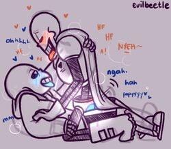 anal anal_sex blue_tongue bone brother brothers duo english_text evilbeetle genitals incest male male/male moan orange_tongue papyrus penetration penis sans sex sibling skeleton text tongue tongue_out undertale video_games yaoi