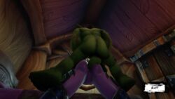 2020 3d anal animated auril_(artist) blizzard_entertainment dragon_aspect female gif goblin goblin_male green_dragonflight green_skin horde male night_elf night_elf_building size_difference small_dom_big_sub warcraft world_of_warcraft ysera