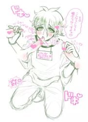 blowjob danganronpa gay male_only new_danganronpa_v3 rantaro_amami smooth_skin yaoi