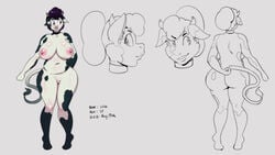 ass big_ass big_breasts bovine_humanoid breasts cow_ears cow_horns cow_tail large_ass model_sheet orange-peel original_character