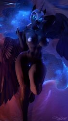 3d 9:16 alicorn anthro anthrofied armor beckoning big_breasts breasts dark_persona doctor-sfm equid female friendship_is_magic furry genitals gesture headgear helmet hi_res horn mammal my_little_pony nightmare_moon_(mlp) nipples nude princess_luna_(mlp) pussy solo wide_hips wings