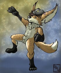 animal_genitalia anthro balls blizzard_entertainment canid canine cute_face dancing fox fur genitals male male_only mammal nicohhusky nicothepinkhusky nude orange_body orange_fur reaching sheath solo video_games vulpera warcraft