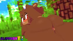 1girls 3d animated ass ass_jiggle ass_shake bear bia_prowell_(slipperyt) big_ass big_butt blush bottomless bouncing_ass bouncing_butt breasts brown_fur butt_jiggle butt_shake fat_mons female female_only flower_in_hair forest fur furry hair hair_ornament heart horny_female huge_ass huge_butt humanoid jiggle jiggling_ass jiggling_butt large_ass large_breasts large_butt laying laying_down living_plushie looking_back loop mine-imator minecraft no_sound nude nude_female on_stomach one_eye_closed outside plushie presenting presenting_hindquarters prone_position pussy red_eyes shaking shiny_skin sideboob slipperyt smile solo solo_female tail tailwag teddy_bear thick_ass thick_butt thighs topless twerk twerking video wink zipper