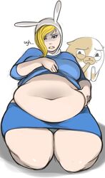 adventure_time belly_button big_belly big_breasts chubby_female fat fionna_the_human_girl huge_ass navel obese overweight overweight_female pewbutt tagme thick_thighs voluptuous wide_hips