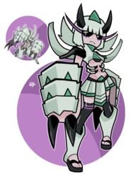 1girls armor bourbunbun female gauntlets gijinka golisopod pokemon pokemon_sm