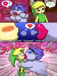 comic crossover female hi_res human humanoid kissing link madame_flurrie male mammal mario_(series) nintendo paper_mario straight the_legend_of_zelda the_scale_train toon_link video_games wind_waker