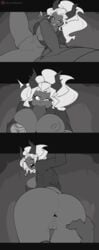1girls anus ass big_ass big_breasts big_penis breasts demon demon_girl demon_horns fellatio female helltaker huge_cock judgement_(helltaker) male paizuri penis taigerarts thick_thighs triangular_anus