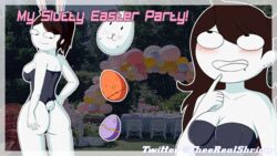 1girls admiring back back_view big_ass big_breasts big_butt bimbo bunny_ears bunny_girl bunny_tail bunnysuit easter female human jaiden jaiden_animations jaidenanimations long_hair pale_skin party sideboob smile standing tagme theeshrimp thumbnail tight_clothing twitter_username white_skin youtube youtuber