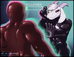 anthro asriel_dreemurr asriel_dreemurr_(god_form) bodily_fluids bovid caprine clothing cum duo forced genital_fluids goat gui male male/male mammal rape rubber rubber_suit undertale undertale_(series) video_games vir-no-vigoratus