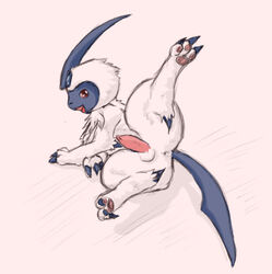 absol anus colored feral fur male male_only nintendo nude penis pokémon_(species) pokemon pokemon_(species) raised_leg solo tagme yang738 year_request