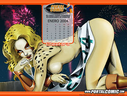 1girls 2003 2004 brown_eyes catgirl cheetara female female_only iranian mariano_navarro persian_(iranian) persian_female solo spanish_text thundercats topless