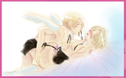 alfred_jones america_(hetalia) axis_powers_hetalia blush canada_(hetalia) femboy gay girly male_only matthew_williams tagme yaoi