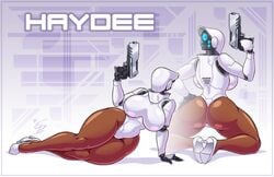 1girls android apple_butt arched_back armor ass ass_focus back big_ass big_breasts breasts brown_skin bubble_butt building clothed clothed_female cyborg dark-skinned_female dark_skin dat_ass eltonpot fat_ass female female_only gigantic_ass gigantic_breasts gun hand_on_ass haydee haydee_(game) high_heels hips huge_ass huge_breasts huge_butt humanoid large_breasts legs pistol pose posing robot robot_girl sideboob signature solo solo_female standing suit thick_ass thick_legs thick_thighs thighs watermark weapon wide_hips woman