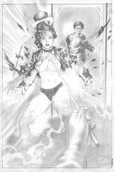 1girls breasts crossover dc dc_comics female forced_exposure greyscale harry_james_potter harry_potter lan_medina large_breasts magic magic_wand male mirror monochrome reflection sketch straight_hair torn_clothes torn_clothing wand zatanna
