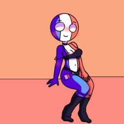 big_ass blush breasts countryhumans countryhumans_girl cute female female_solo france france_(countryhumans) french_flag jojofan_alsoch leotard one_breast_out