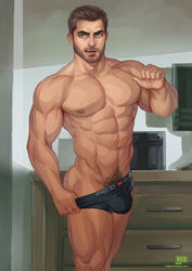 1boy black_underwear derek_hale facial_hair male male_only pubic_hair redgart solo teen_wolf tyler_hoechlin underwear