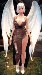 arisha_(vindictus) breasts nipples see-through see-through_clothing thong vindictus