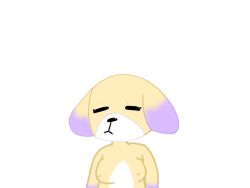 @sweatermeds animal_crossing anthro breasts canine closed_eyes cute_face daisy_(animal_crossing) dog half_body naked nintendo nipples