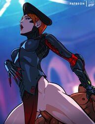 1boy 1girls 2d accidental_exposure alternate_costume blackwatch_moira blizzard_entertainment dark-skinned_male dark_skin erection female hetero light-skinned_female light_skin male moira overwatch pelvic_curtain penetration penis pumpkinsinclair pussy reaper sex straight unseen_male_face