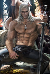 geralt of rivia from cd projekt red by sakimichan