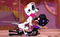 101_dalmatian_street 101_dalmatians 16:10 1boy 1girls absurd_res animal_genitalia animal_humanoid animal_pussy bodily_fluids brother_and_sister canid canine canine_pussy canis collar cum cum_in_pussy cum_inside da_vinci_(101_dalmatians) dalmatian dante_(101_dalmatians) disney domestic_dog duo female female_on_top feral genital_fluids genitals hi_res hypergal incest male mammal multi_nipple multicolored_body nipples on_top penetration pussy scarf spikes straight vaginal_penetration