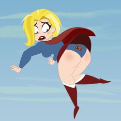 ass big_ass bob_cut dc dc_comics dc_super_hero_girls embarrassed kara_danvers kara_zor-el logo_panties panties rear_view solo solo_female supergirl supergirl_panties tagme upskirt