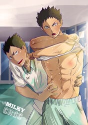 2boys haikyuu!! iwaizumi_hajime kindaichi_yutaro lemilkychoc male male/male male_only uncensored yaoi