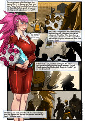 cody_travers comic dress final_fight kamina1978 pink_hair poison_(final_fight) speech_bubble street_fighter tagme