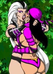 2016 2d 2girls aggressive ass bikini_armor female female/female female_only forced fully_clothed kaywest kissing li_mei midway milf mortal_kombat mortal_kombat:_deception mortal_kombat_deception sindel tongue tongue_kiss yuri