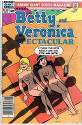 anotherymous archie_comics beach betty_and_veronica betty_cooper black_hair blonde_hair brown_hair casual comic_cover female human nude pale_skin public veronica_lodge