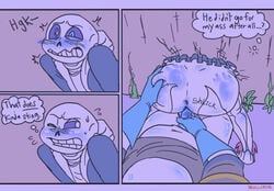 2boys anal ass ass_grab butt comic comic_page gay glory_hole insertion rough sans sanscest selfcest skeleton skullcrysto spank_marks stuck_in_wall text underswap underswap_sans undertale undertale_fanfiction