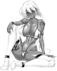 female large_breasts long_hair monochrome rakko rakko_(r2) suketto_sanjou!! wendy_crawford