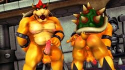 16:9 3d anthro anus ass balls bowser erection genitals horn koopa male male_only malicekira mario_(series) musclegut muscular muscular_male nintendo nipples nude open_mouth pecs penis presenting presenting_anus presenting_hindquarters scalie smile spiked_balls spiked_penis spikes spreading video_games widescreen