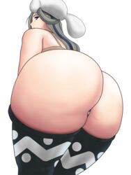 1girls ass big_ass blue_eyes female grey_hair huge_ass huge_thighs human kilroylw long_hair mature_female melony_(pokemon) milf mother nintendo pale-skinned_female pale_skin pokemon pokemon_ss thick_thighs thighhighs thighs white_background