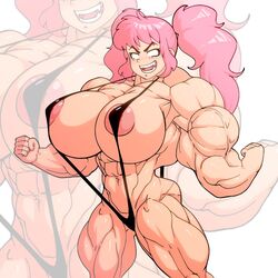 abs biceps devmgf extreme_muscles female hyper_muscles muscle muscles muscular muscular_female sling_bikini solo solo_female