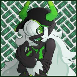 female humanoid monster-chan monster_energy white_hair