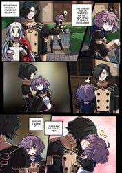 1boy 2girls bernadetta_von_varley comic edelgard_von_hresvelg english_text female fire_emblem fire_emblem:_three_houses hubert_von_vestra kinkymation male multiple_girls straight text