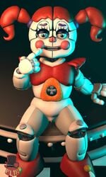 3d baby_(fnafsl) blue_eyes canon_appearance circus_baby circus_baby_(fnaf) circus_baby_(original) female five_nights_at_freddy's fnaf freddyleo full_color no_penetration red_hair solo solo_female