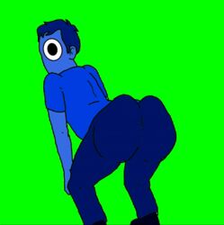 animated blue_skin bog_(bogdraws) green_background male_only one_eye recolor roady traced twerking