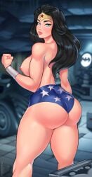 1girls amazon ange1witch areolae ass batcave batman batman_(series) big_ass big_breasts black_hair blue_eyes bruce_wayne busty couple curvaceous curvy curvy_figure dat_ass dc_comics diana_prince eyebrows eyelashes eyes female female_only fully_clothed goddess hair hips hourglass_figure justice_league light-skinned_female light_skin lips long_hair looking_back nipples offscreen_character rear_view slim_waist solo speech_bubble thick thick_hips thick_thighs thighs topless voluptuous voluptuous_female wide_hips wonder_woman wonder_woman_(series)