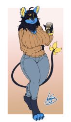 big_breasts breasts female huge_breasts lunarspy luxray pokemon pokemon_(species) thick_ass thick_thighs wide_hips