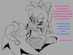 amy_rose annoyed anthro blush breasts christmas coat cuntboy dialogue flustered futa_on_cuntboy futanari hair_ribbon intersex line_art penetration penis santa_hat sega sex somedivs sonic_(series) sonic_the_hedgehog sonic_the_hedgehog_(series) stomach_bulge text vaginal vaginal_penetration vaginal_sex