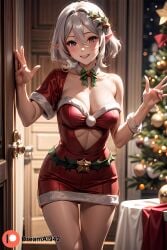 1girls after_sex ai_generated bed christmas christmas_clothing christmas_outfit cum cum_in_pussy cum_on_body cum_on_breasts dreamai942 female female_only girl hi_res high_resolution highres kokkoro_(princess_connect!) large_ass large_breast nude nude_female princess_connect! princess_connect!_re:dive pussy pussy_juice solo