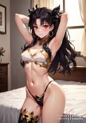 ai_generated black_hair blush fate/grand_order fate_(series) ishtar_(fate) ishtar_(fate/grand_order) red_eyes stable_diffusion