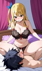 ai_generated cunnilingus facesitting fairy_tail gray_fullbuster licking_pussy lucy_heartfilia pixai