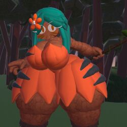 1girls big_ass big_breasts big_butt big_thighs breasts bubble_ass bubble_butt cookie cookie_run cute cyan_hair female female_only flower grass huge_ass huge_breasts huge_butt jungle orange_clothing spear thick_ass thick_thighs tiger tiger_lily_cookie trees weirdmaker43